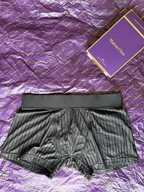 Maison Close — Men’s Black Striped Boxer Briefs Size 4